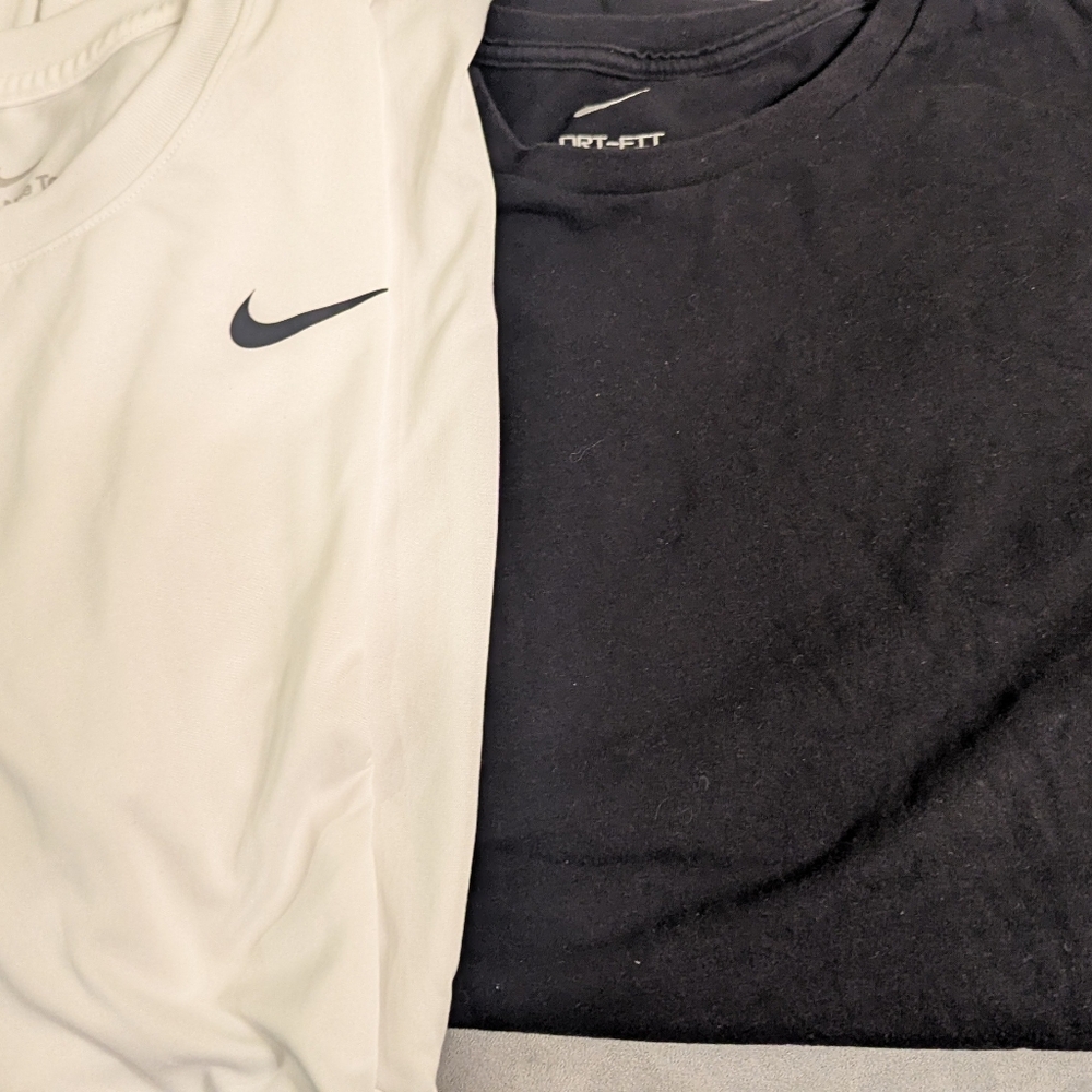 Nike Men's Short Sleeve Dri-Fit Tees in Black and White
